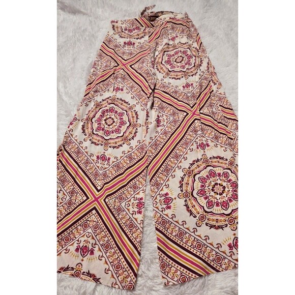 Forever 21 Bohemian Colorful Harem Festival Wide-Leg Pants Size Medium - Picture 9 of 12